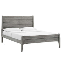 Modway Georgia Wood Queen Platform Bed - Grey-Modern Farmhouse Queen Platform Bed