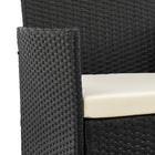 Manhattan Comfort Imperia Modern Patio 4-Person Conversation 4-Piece Set with Coffee Table - Black/Cream-Home Assembly Required. All Hardware Included