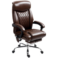 HOMCOM 6 Point Massage Office Chair with Remote - Dark Brown-Features six massage points and five modes for personalized relaxation