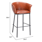 Zuo Garston Barstool - Brown-6