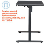 Motionwise M1 Glass Series Height Adjustable Electric Sit Stand Desk - 48" x 24" - with Single Tempered Glass Desktop - Ash-9