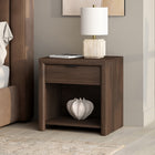 Hudson&Canal Clara Rectangular Nightstand - 24" W - Brown Oak-Base, top, and drawer are crafted of sturdy MDF with a wood grain finish