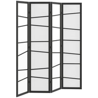 HOMCOM 4 Panel Freestanding Room Divider - White-Transform your living space effortlessly with our four-panel folding room divider 

