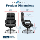 La-Z-Boy Aberdeen Ergonomic Bonded Leather Swivel Executive Office Chair - Black-This product meets BIFMA industry standards for safety, quality, and durability