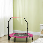 Soozier 40" Foldable Rebounder Trampoline for Adult - Pink-Can fold twice, saving space when storing
