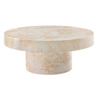 Modway Alora Indoor/Outdoor Patio Concrete Round Coffee Table - Honey Onyx-34 Inch Round Coffee Table
