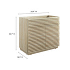 Modway Render 36" Faux Travertine Bathroom Vanity Cabinet - Travertine-Adjustable Storage Shelf