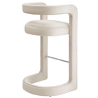 Modway Winslow Performance Velvet Bar Stool - Alabaster-Fully Assembled