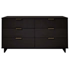 Manhattan Comfort Granville 55.04" Modern Double Wide Dresser - Black-Modern- Contemporary with a taste of Glam - Double Wide Dresser for Bedroom Use.