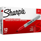 Sharpie Permanent Markers - Fine Tip - Red - 12 Pack-Pen-style permanent marker with a fine point