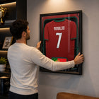 Frameworth Official FIFA World Cup 2026 Portugal Cristiano Ronaldo Framed Replica Jersey - 25.75" x 33.75"-Arrives ready to hang and makes a standout gift for soccer fans and collectors.