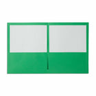 Staples Twin-Pocket Portfolio - Green - 10 Pack-Business card holder in inside front pocket
