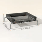 PawHut Elevated Portable Dog Cot with Breathable Mesh - Black-Water-resistant mesh surface simplifies cleaning 
