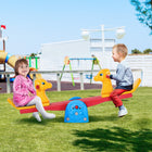 Qaba Plastic Kids 2-Seat Seesaw - Multicoloured-Mentally and physically challenging and entertaining your kids 