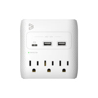BlueDiamond 3-Outlet Wall Surge Protector + 20W USB-C PD + 2 x USB-A-3 Outlet wall plug with USB charging suitable for high usage locations
