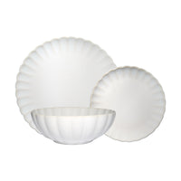 Casa Domani Solare 12-Piece Dinner Set - Cream-Made of Stoneware