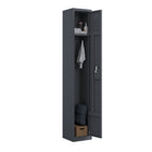 Ceha RH Series 1-Tier Locker with Louver Vents and Recessed handle - Bank of 1 - Graphite Grey-Convenient name plate holder on door