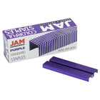 JAM Paper Standard Size Colourful Staples - Violet Purple - 5000 Pack-Quantity: 5,000 count per box | Packaged in rows for efficient loading and reliable performance.