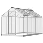 Outsunny 10' x 6' x 6.4' Polycarbonate Greenhouse- Powder-coated aluminium alloy frame offers durable support    
 