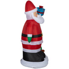 GEMMY Airblown Inflatable Christmas Santa and Puppy Dog with Giftbox Scene - 72"-Self-inflates in seconds