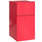 HOMCOM 3.2 cu ft Mini Fridge with Freezer and Reversible Doors - Red-Combines refrigerator and freezer with a 3.2 Cu. Ft. capacity for various food storage