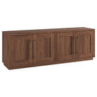 Hudson&Canal Tillman Rectangular TV Stand for TV's up to 75" - Satin Walnut-A transitional design accommodates TVs up to 75" for your entertaining space