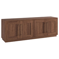Hudson&Canal Tillman Rectangular TV Stand for TV's up to 75" - Satin Walnut-A transitional design accommodates TVs up to 75" for your entertaining space