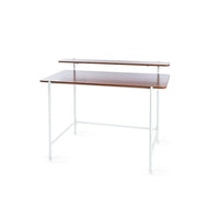 Can-Bramar 47.2" Modernatta Working Desk - Matte White/Light Walnut-The piece features easy-care melamine veneer laminate surfaces and durable powder-coated metal frame construction. This desk match with our bookcase shown on the picture (HP20905-MWLW) . Includes clear and brief assembly instructions
