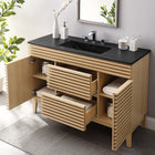 Modway Render 48" Single Sink Bathroom Vanity - Oak/Black-MDF and Particleboard