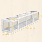 PawHut 79" L Outdoor Cat Catio Tunnel - White-Weather protection ensures outdoor friendliness with water-resistant paint 