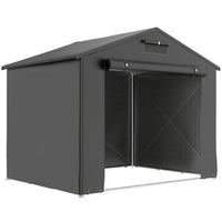 Outsunny 8' x 6' Portable Shed-Steel wire reinforced frame withstands 5-6 level winds, ensuring total stability
