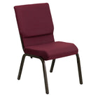 Flash Furniture HERCULES Series 18.5"W Stacking Church Chair in Burgundy Patterned Fabric with Gold Vein Frame-800 lb. Weight Capacity