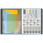 Cambridge 2027 Large Weekly/ Monthly Planner - 11-1/4" x 9" - Denim Blooms - Bilingual-Twin coil binding