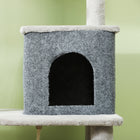 PawHut 52" Cat Tree with Scratching Posts, Bed and Condo - Light Grey-Anti-tip kit included for improved safety and stability 