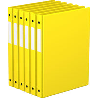 Davis Group Premium Economy Binder - Round Ring - 5/8" - Yellow - 6 Pack-3 Ring Binder