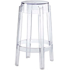 Modway Casper Backless Counter Stool - Clear-Transparent Polycarbonate Construction