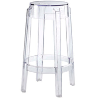 Modway Casper Backless Counter Stool - Clear-Transparent Polycarbonate Construction