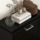 HOMCOM Narrow Shoe Cabinet with Flip Drawers & Adjustable Shelf - Black-Anti-tipping design ensures extra safety  