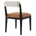 Modway Kai Boucle and Vegan Leather Dining Chair 2-Piece Set - Pearl/Tan/Black-7