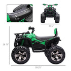 Aosom Kids 12V Battery Powered Ride-on ATV with Headlights - Green-12V/10Ah battery delivers up to 45 minutes 