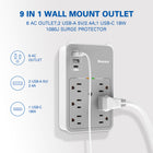 ShoppingAll Huntkey Multi Plug Outlet Extender Surge Protector Splitter with 6 Outlets and 3 USB Ports - 2 Pack-Helps protect electronics from power surges and everyday voltage fluctuations