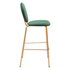 Zuo Odessa Barstool - Green/Gold - Set of 2-Dimensions: 20.1" L x 18.9" W x 43.3" H