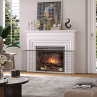 HOMCOM Extendable Steel Fireplace Screen with Fire Spark Guard Cover - Black-Metal wire with special treated surface can withdraw high temperature 