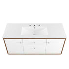 Modway Transmit 48" Wall-Mount Bathroom Vanity - Walnut/White-8