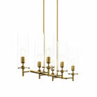Modway Skylark 6-Light Chandelier - Clear/Satin Brass-Requires 6 E26 60W Light Bulbs