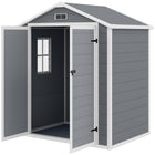 Outsunny 6' x 4.5' Outdoor Storage Shed-Features a double door to provide convenient access for entering and exiting.
