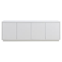Hudson&Canal Hanson TV Stand for TV's up to 75" - White-A transitional design accommodates TVs up to 75" for your entertaining space