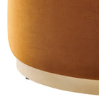 Modway Tilden Large 29" Round Performance Velvet Upholstered Ottoman - Rust/Natural-Arrives Fully Assembled