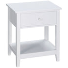 HOMCOM Modern 13.8" Nightstand - White-Modern style complements any home décor