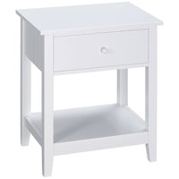 HOMCOM Modern 13.8" Nightstand - White-Modern style complements any home décor